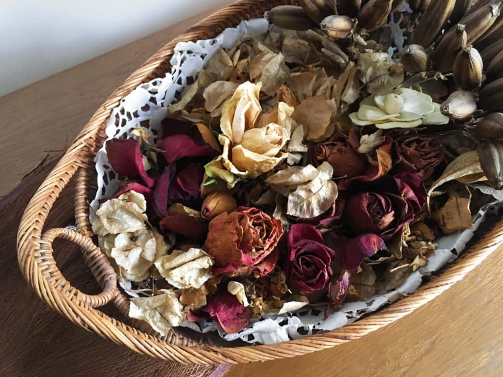 Potpourri Dried Plants And Flowers For Aromatherapy Stock Photo