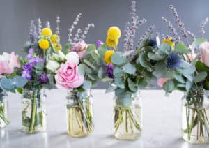 Flowers in mason jars