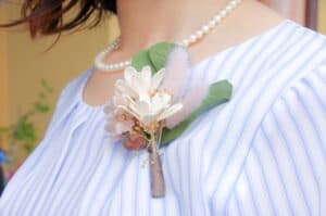 Corsage on a woman's lapel