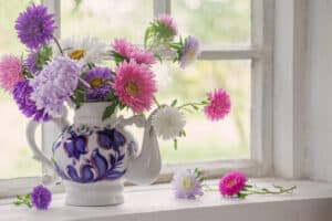 Flowers in teapot