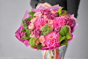Pink summer flower bouquet