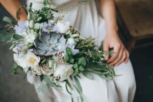 Succulent bridal bouquet