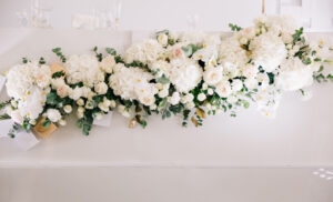 White table runner wit florals