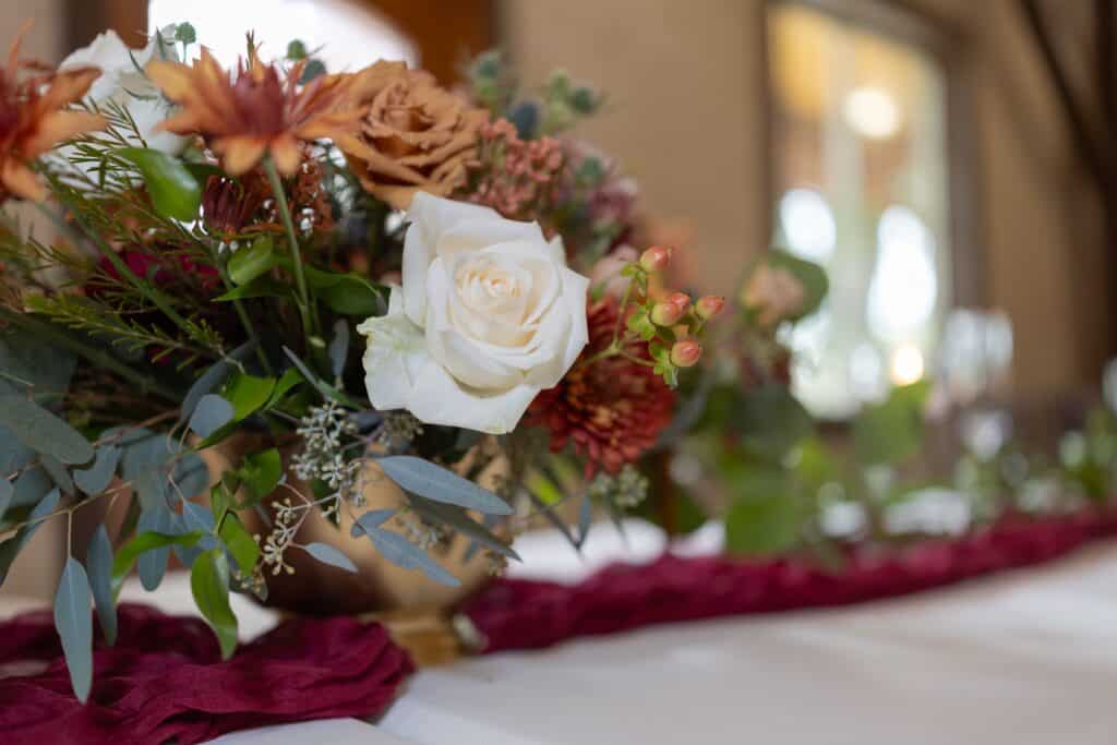 Rustic whimsical floral arrangement for fall